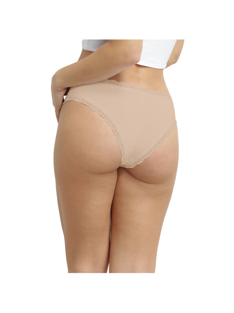 Slip Micro Dentelle Beige - Kiabi