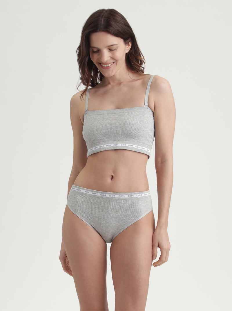 Slip microfibre sans couture Icons Seamless Gris chiné - Kiabi