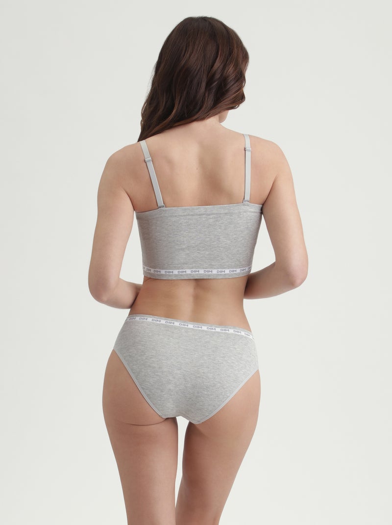 Slip microfibre sans couture Icons Seamless Gris chiné - Kiabi