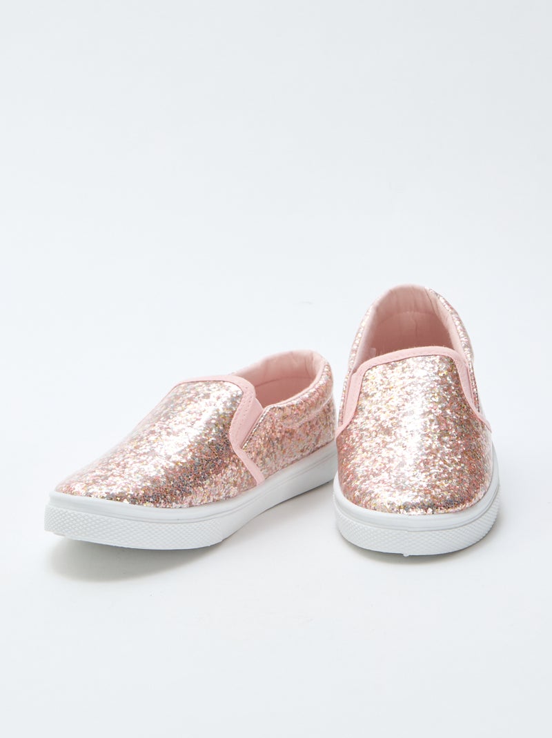 Slip on à paillettes Rose - Kiabi