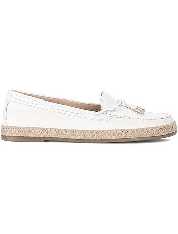 Slip-on crème en cuir