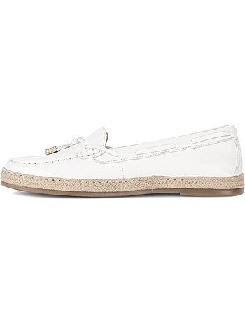 Slip-on crème en cuir
