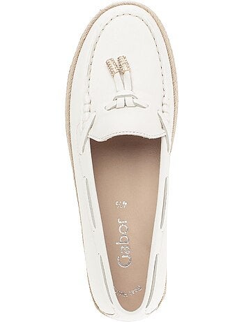 Slip-on crème en cuir