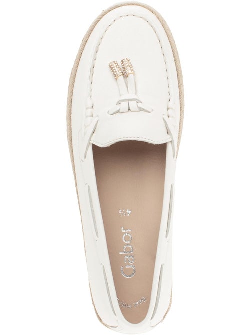 Slip-on crème en cuir - Kiabi