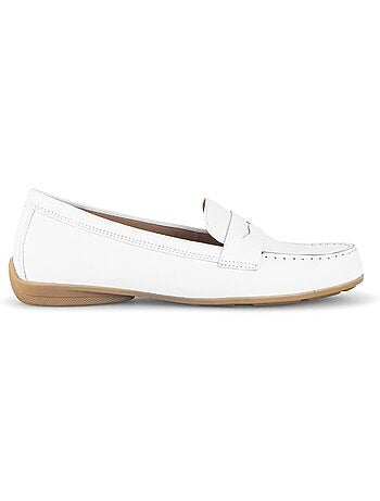 Slip-ons blanc en cuir lisse