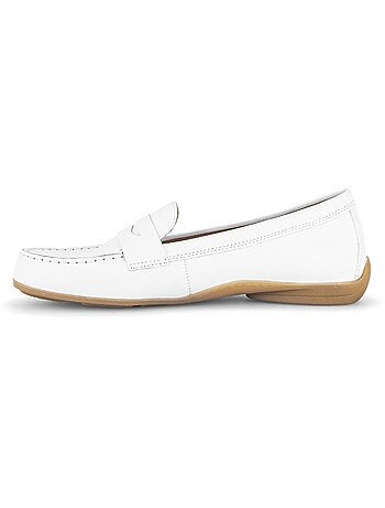 Slip-ons blanc en cuir lisse
