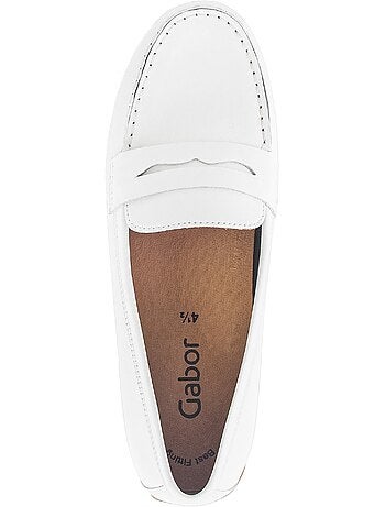 Slip-ons blanc en cuir lisse