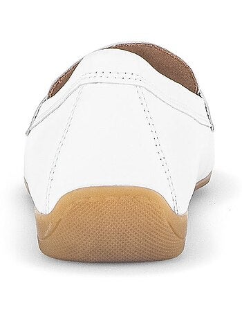 Slip-ons blanc en cuir lisse