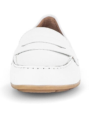 Slip-ons blanc en cuir lisse