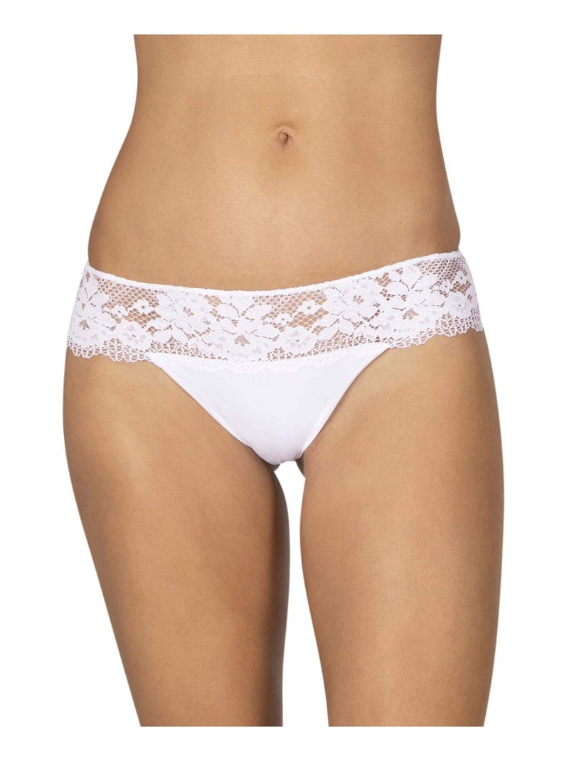 Slip RÉSILLE FLORALE Blanc - Kiabi