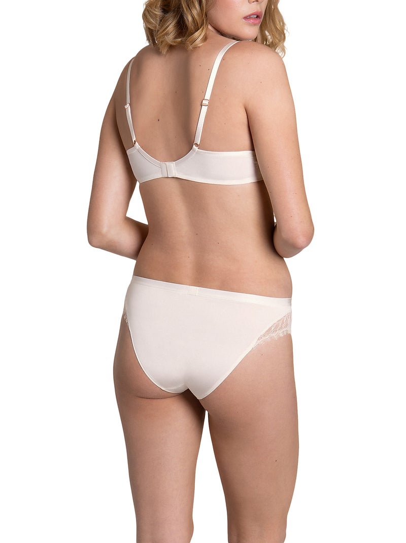 Slip Rose mariage ivoire Ecru - Kiabi