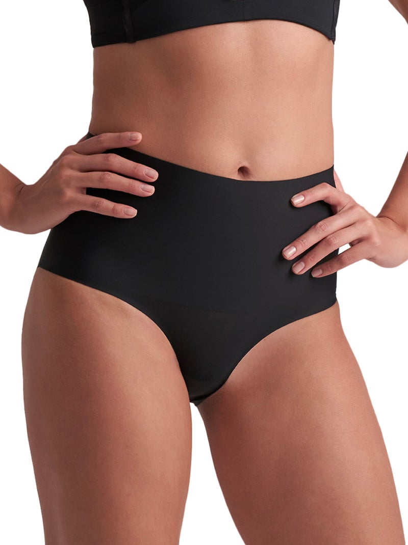 Slip shapewear taille haute gainée Noir - Kiabi