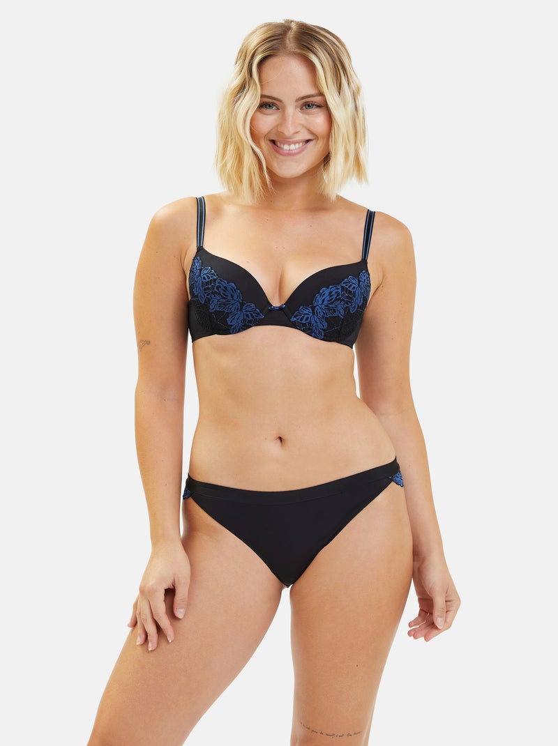 Slip Surprenante Billet Doux Noir Bleu - Kiabi