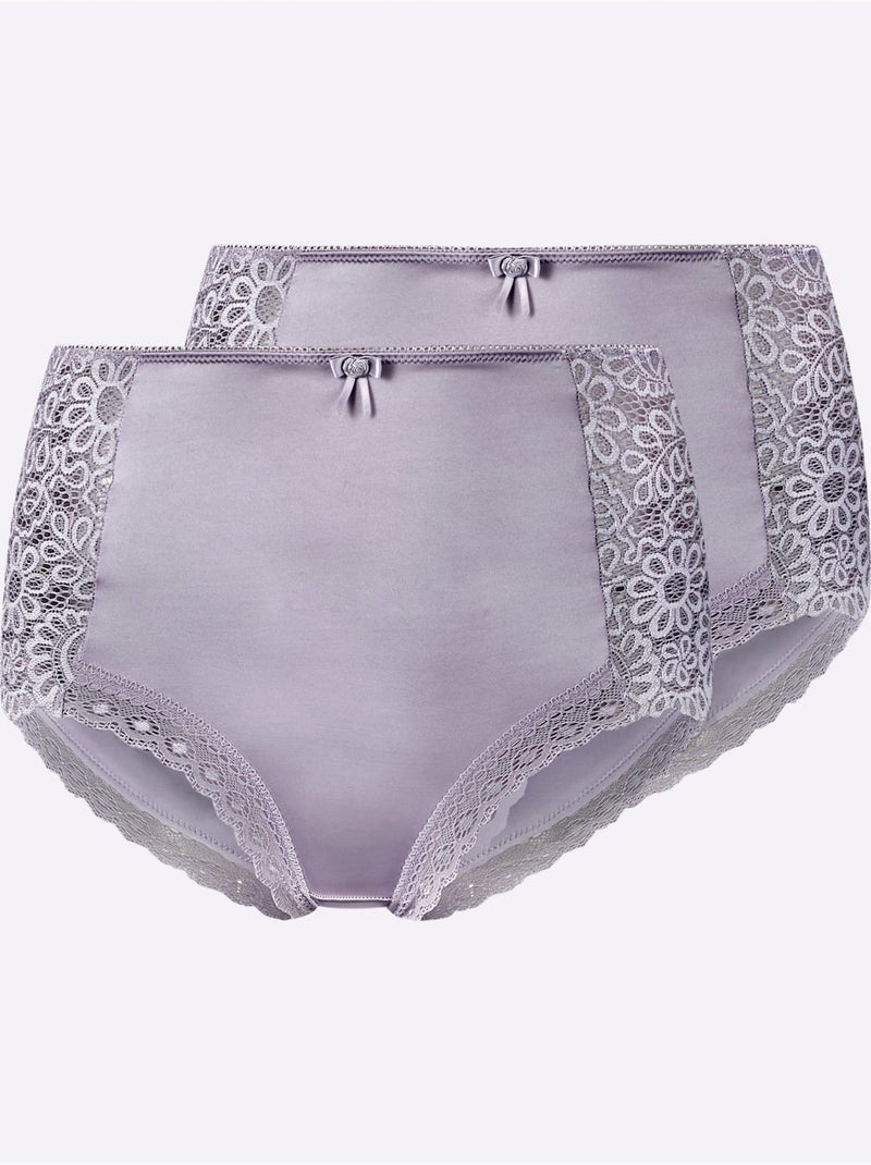 Slip Taille Haute - Taille Standard - Witt - Lot de 2 Parme - Kiabi