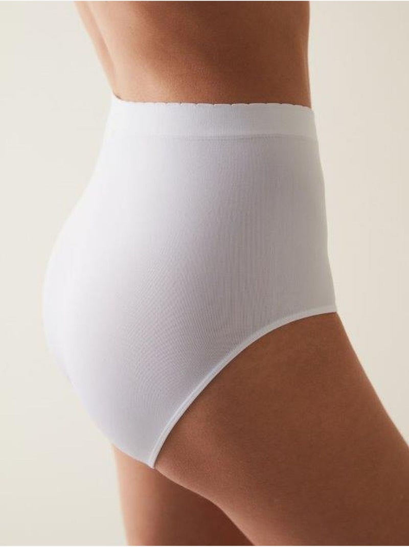Slip taille haute basique penti Blanc - Kiabi