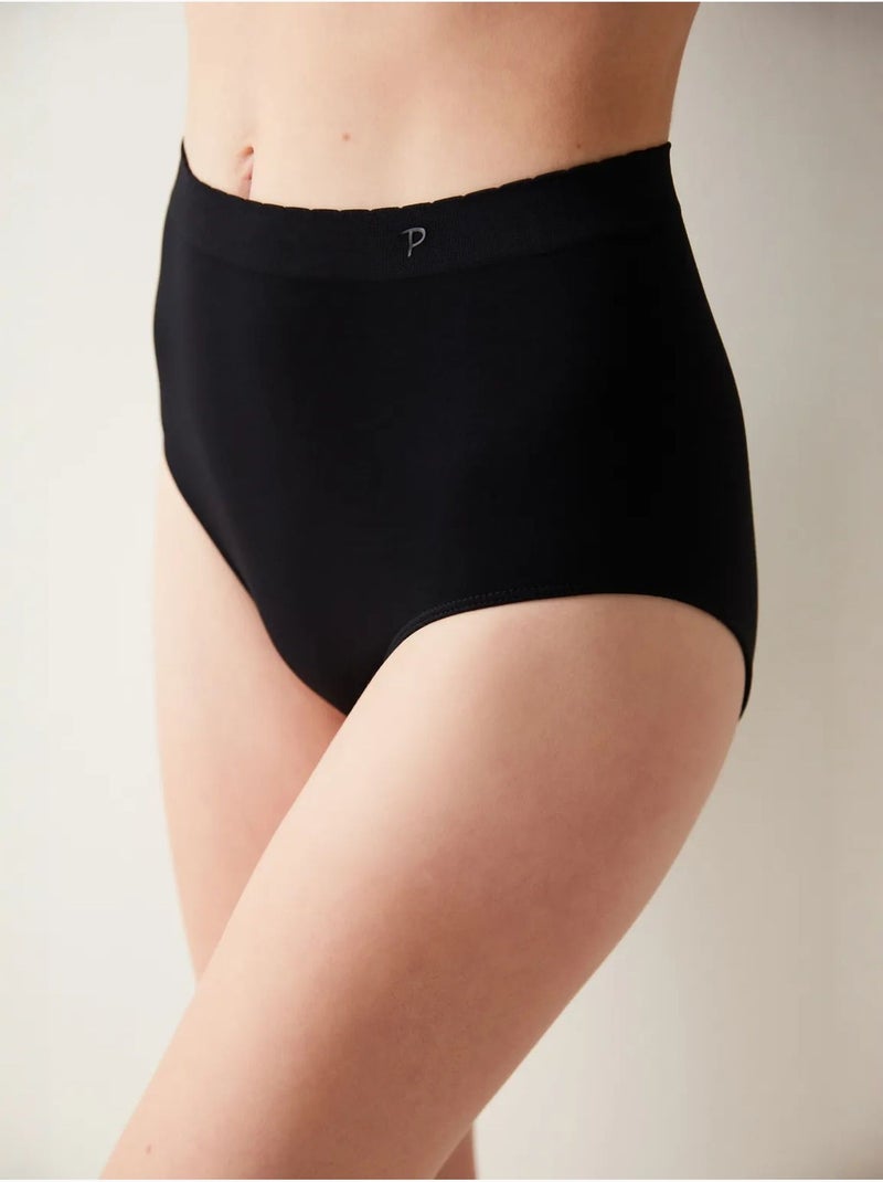 Slip taille haute basique penti Noir - Kiabi