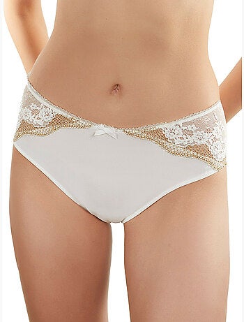 Slip taille haute Camille ivoire