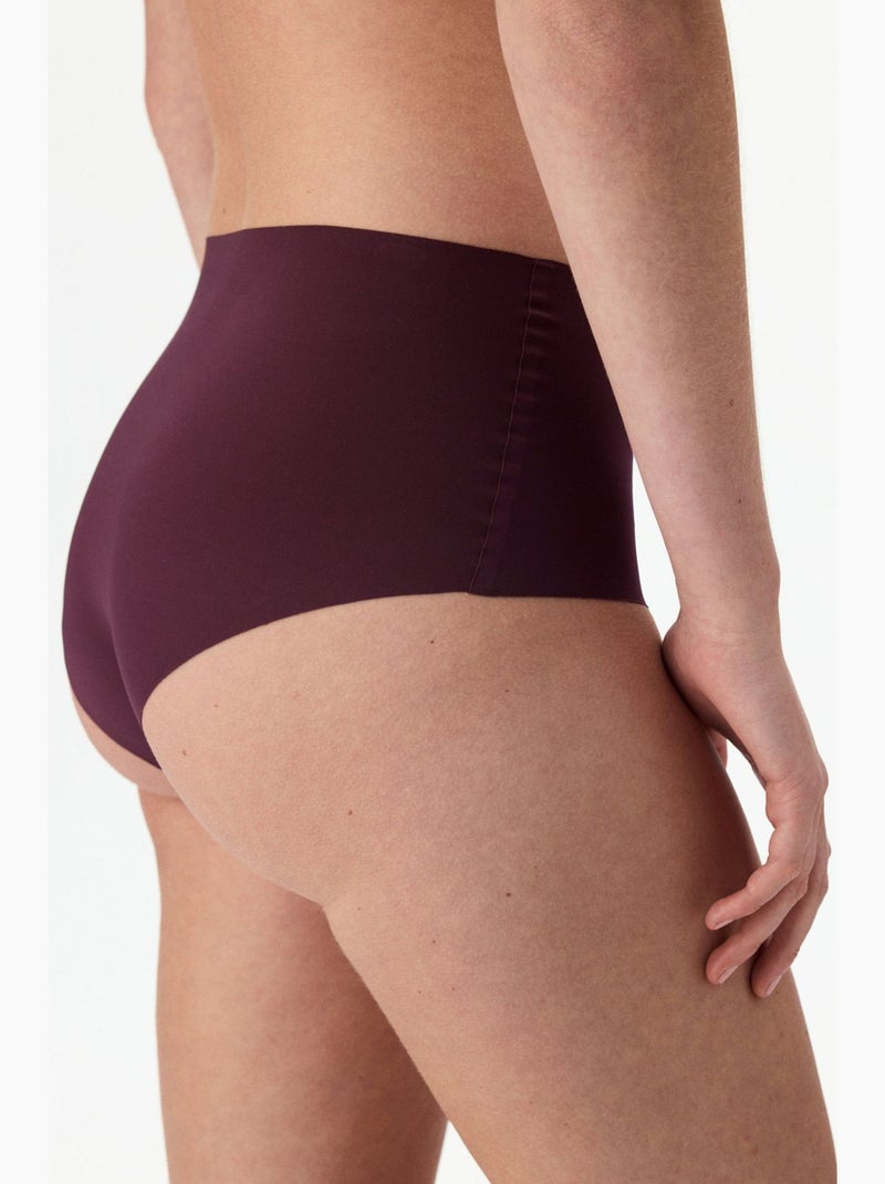 Slip taille haute découpé au laser penti Rouge bordeaux - Kiabi