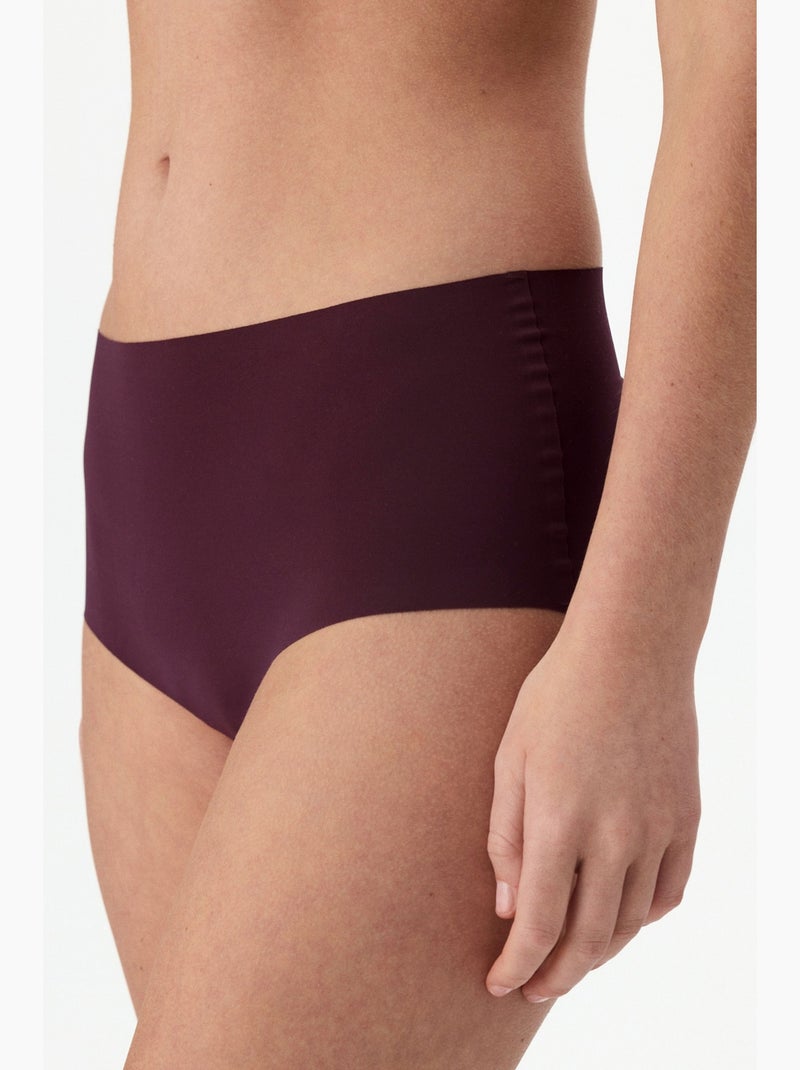 Slip taille haute découpé au laser penti Rouge bordeaux - Kiabi