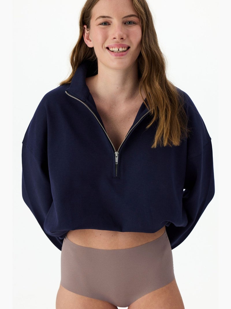Slip taille haute découpé au laser penti Taupe - Kiabi