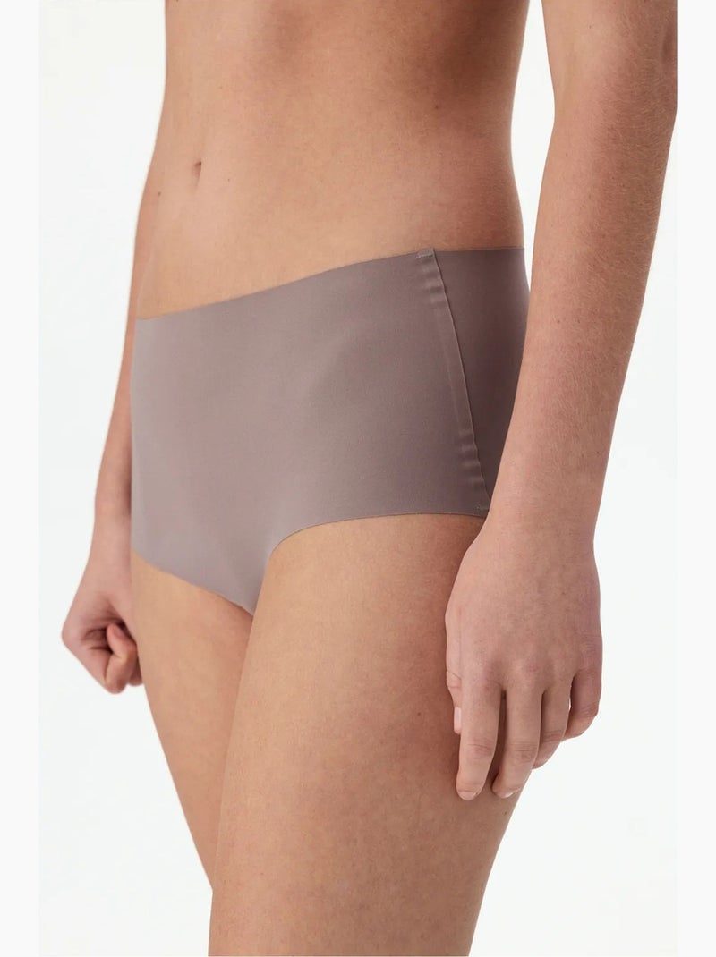 Slip taille haute découpé au laser penti Taupe - Kiabi