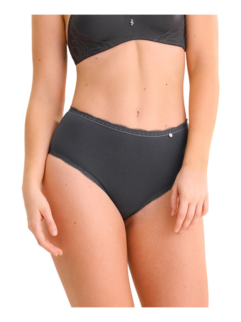 Slip taille haute échancré EVERYDAY Gris - Kiabi