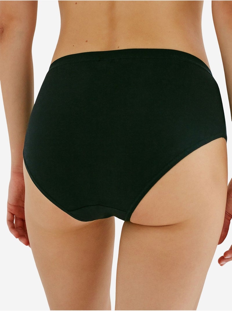 Slip taille haute fresh basic cover en coton penti Noir - Kiabi