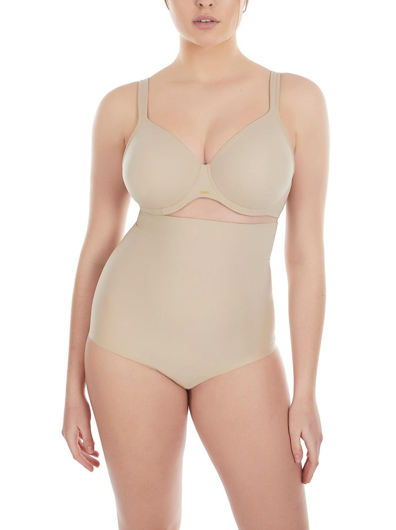 Slip taille haute gainant Curves Beige - Kiabi