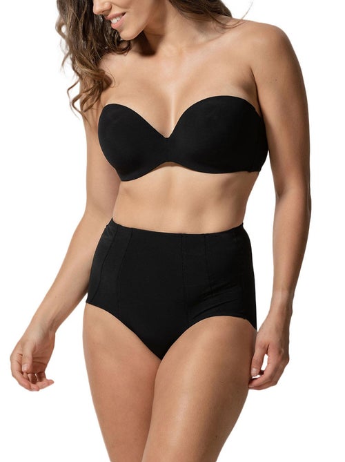 Slip taille haute gainant Secret Sense noir - Kiabi