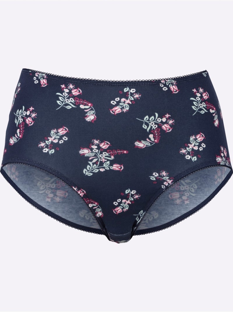 Slip Taille Haute Jersey Fin - Taille Standard - Moda Vilona - Lot de 2 Bleu Vert - Kiabi