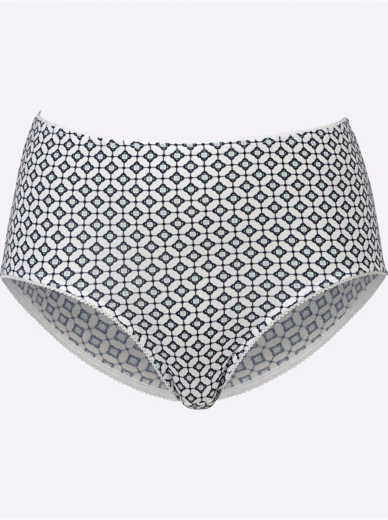Slip Taille Haute Jersey Fin - Taille Standard - Moda Vilona - Lot de 2 Bleu Vert - Kiabi