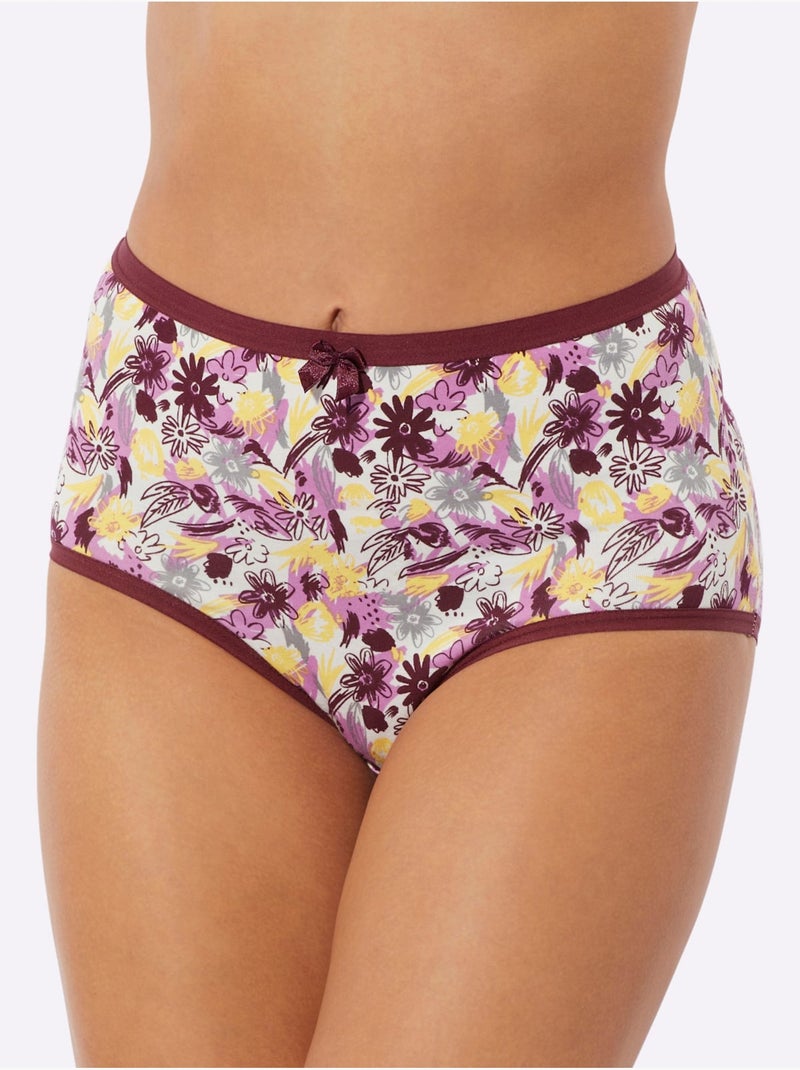 Slip Taille Haute Jersey Fin - Taille Standard - Moda Vilona - Lot de 3 Bordeaux - Kiabi
