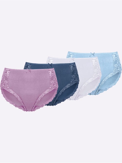 Slip Taille Haute Jersey Fin - Taille Standard - Witt - Lot de 4 - Kiabi