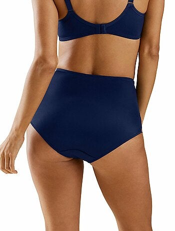 Culotte haute bi-matière - bleu marine - Kiabi - 10.00€