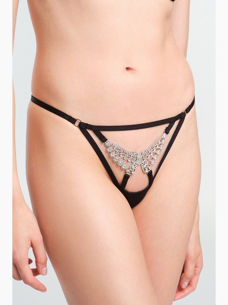 Slip tanga femme sirena penti Noir - Kiabi