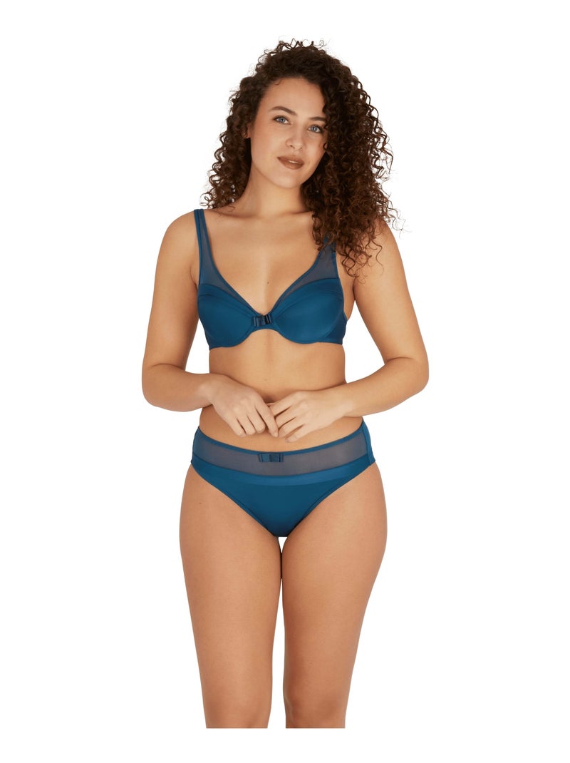 Slip TULLE DESIGN Bleu paon - Kiabi