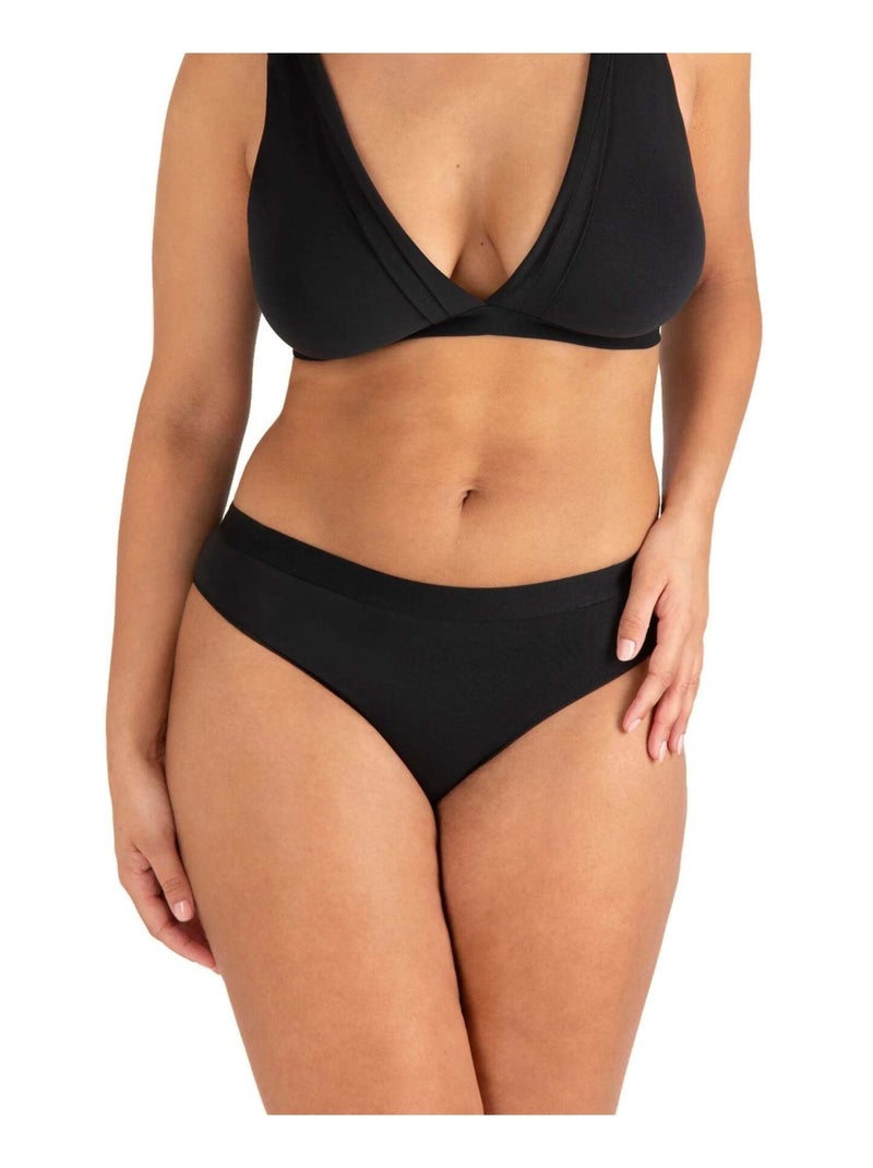 Slip TULLE DESIGN COTON Noir - Kiabi