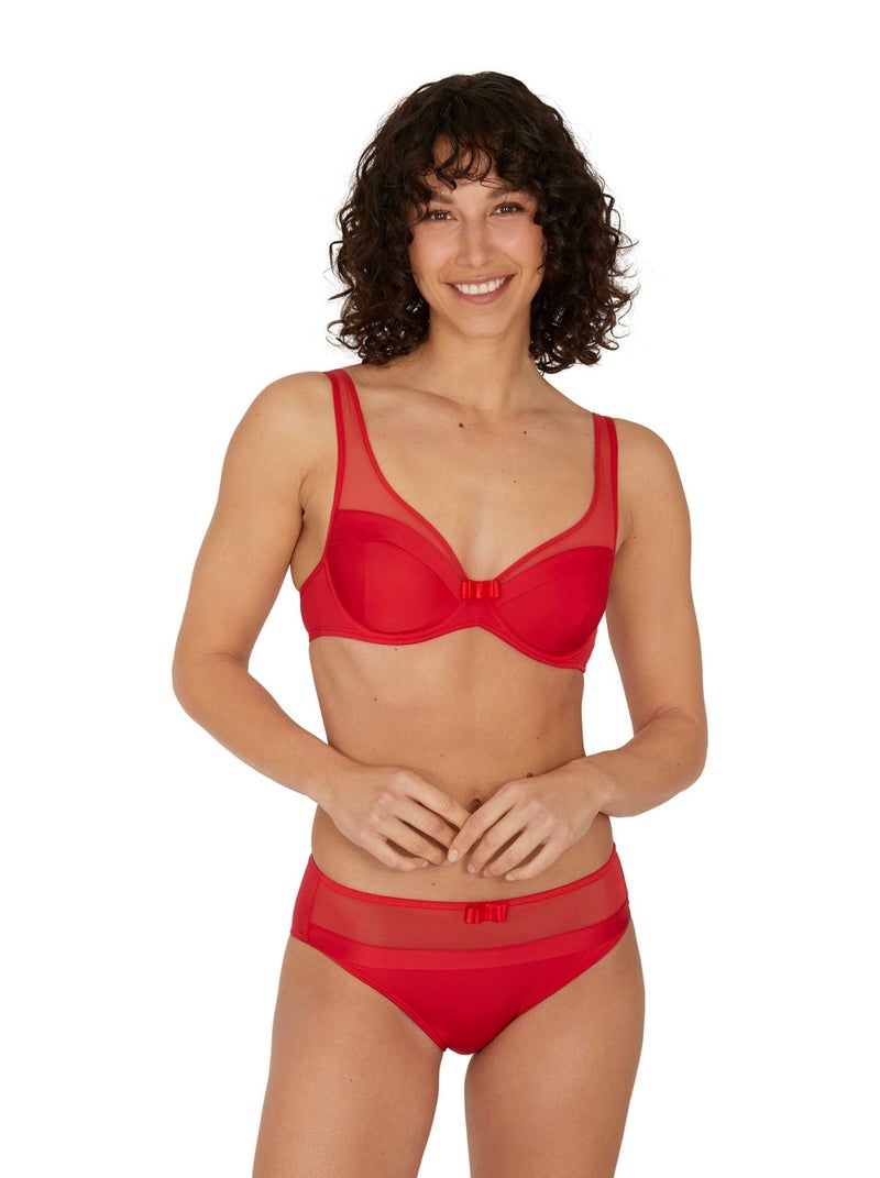 Slip TULLE DESIGN Rouge cachemire - Kiabi