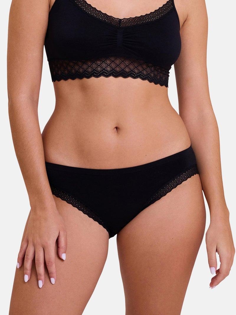 Slip Zen Dentelle Billet Doux Noir - Kiabi