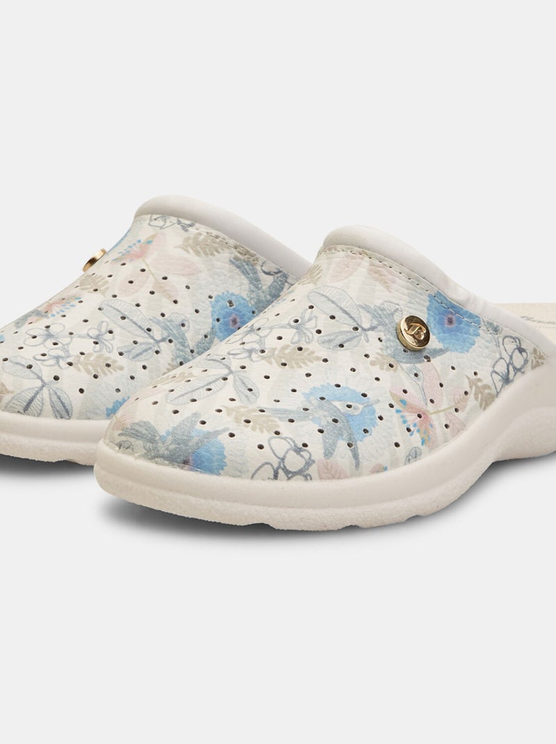 Slippers en cuir avec imprimés BATA Multicolore - Kiabi