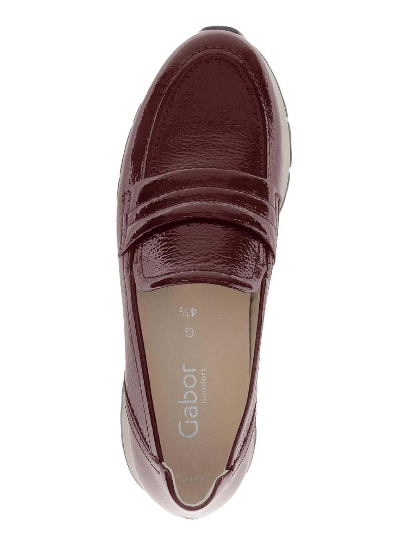 Slippers  en cuir vernis Rouge - Kiabi
