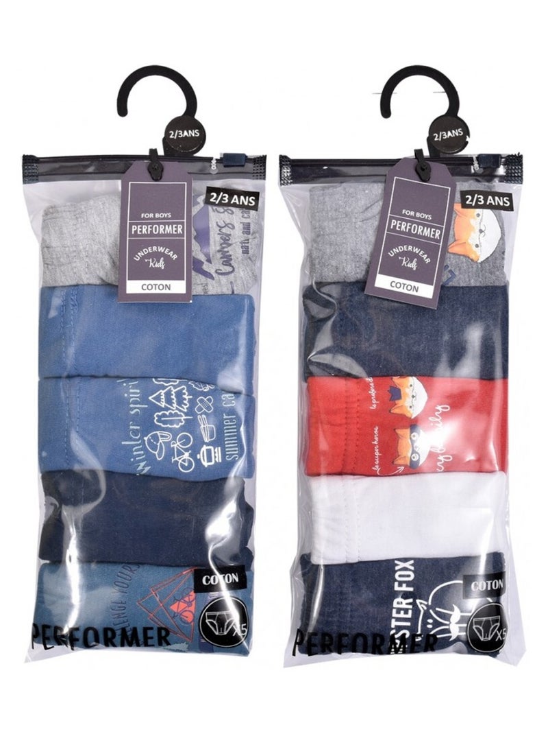 Slips Enfant TWINDAY en coton - Pack de 10 Multicolore - Kiabi