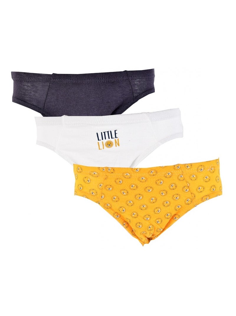 Slips Enfant TWINDAY en coton - Pack de 3 Blanc Jaune Noir - Kiabi