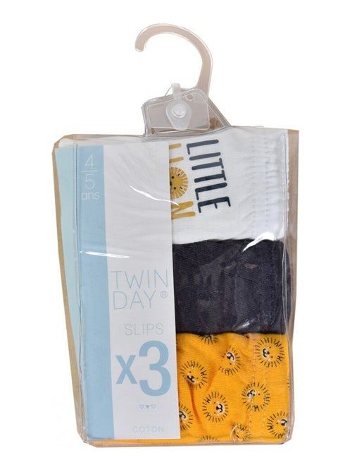 Slips Enfant TWINDAY en coton - Pack de 3 - Kiabi
