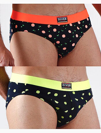 Slips Fruits pour homme DIVER (boîte de 2 unités)