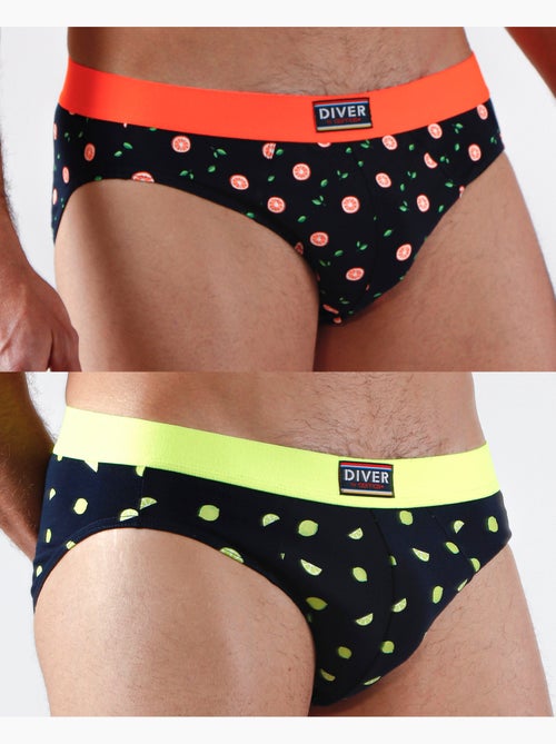 Slips Fruits pour homme DIVER (boîte de 2 unités) - Kiabi Slips Fruits pour homme DIVER (boîte de 2 unités) - Kiabi