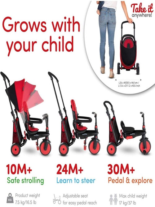 'Smartrike' Tricycle Evolutif Pliable STR3 Rouge - Kiabi