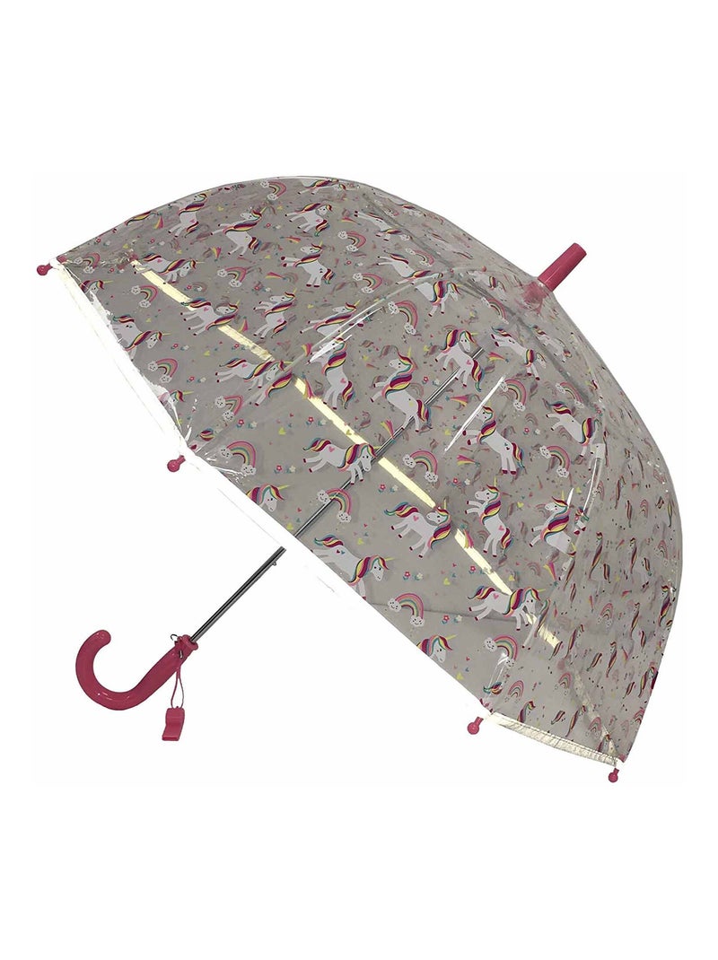 SMATI | Parapluie cloche enfant transparent Licorne Rose - Kiabi