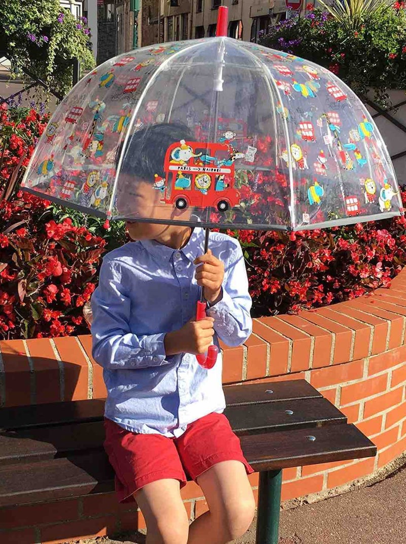 SMATI | Parapluie enfant transparent Animaux Rouge - Kiabi