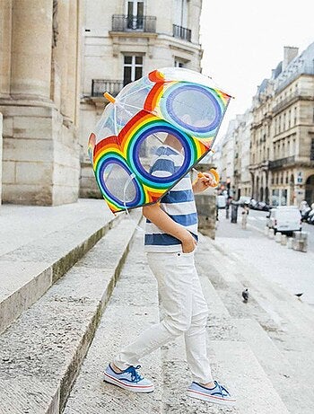 SMATI | Parapluie enfant transparent Arc en ciel